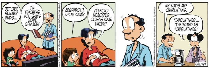 Y ... Cómo se ve la versión española de esta tira.